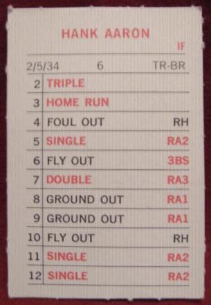 milton bradley official baseball game card 1972