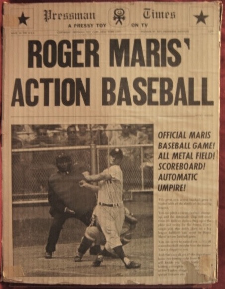pressman roger maris action baseball game box 1962