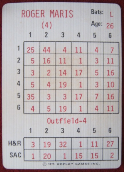 replay baseball game card 1961