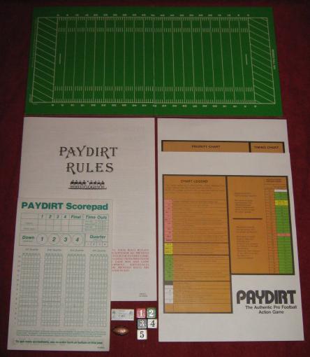 sports illustrated paydirt pro football game parts 1978