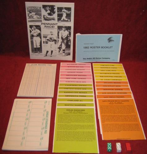 Avalon Hill Pennant Race Game Parts 1982