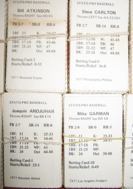 statis pro baseball cards 1977