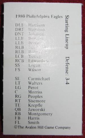 statis pro football cards 1980