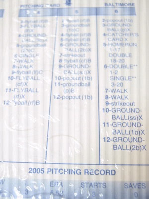 strat-o-matic baseball game card 2005