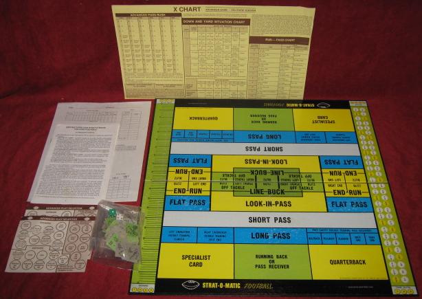 strat-o-matic COLLEGE FOOTBALL game parts 1986