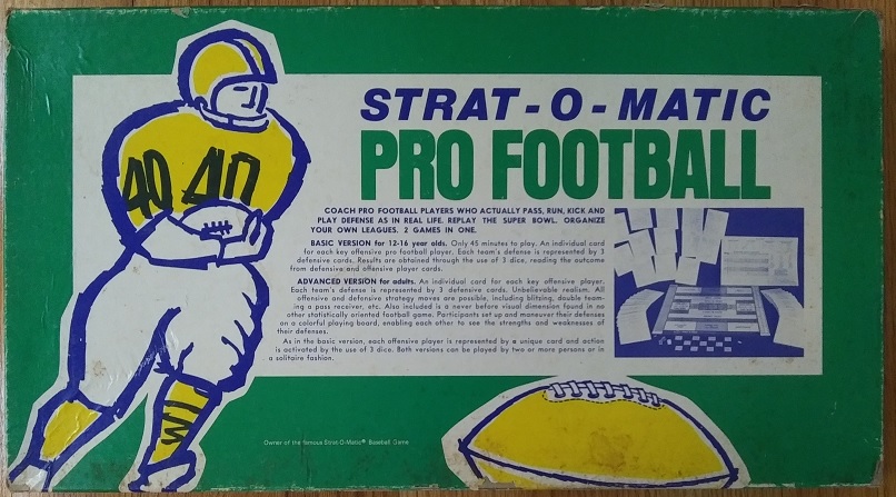 strat-o-matic football game box 1973