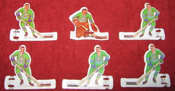 eagle tin with plastic stick table hockey team OAKLAND SEALS