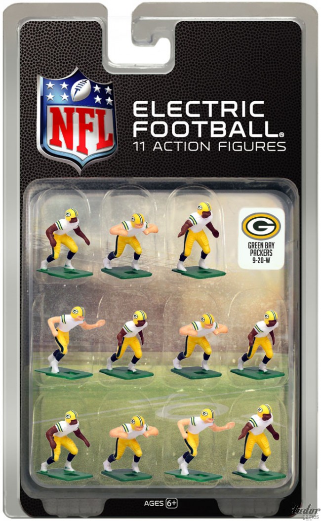 tudor electric football team GREEN BAY PACKERS WHITE JERSEY