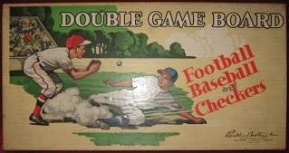 parker brothers baseball football and checkers 3-in-1 game