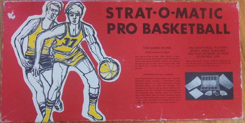 strat-o-matic basketball game box 1977
